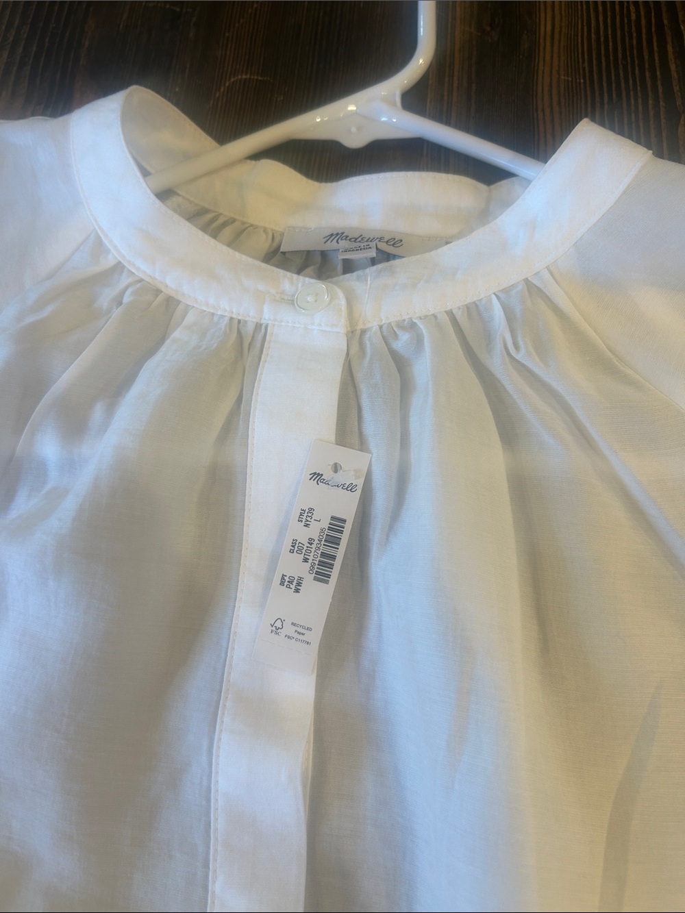 Madewell Cream Round-Neck Button-Front Blouse - Picture 2 of 6